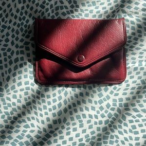 Red leather wallet